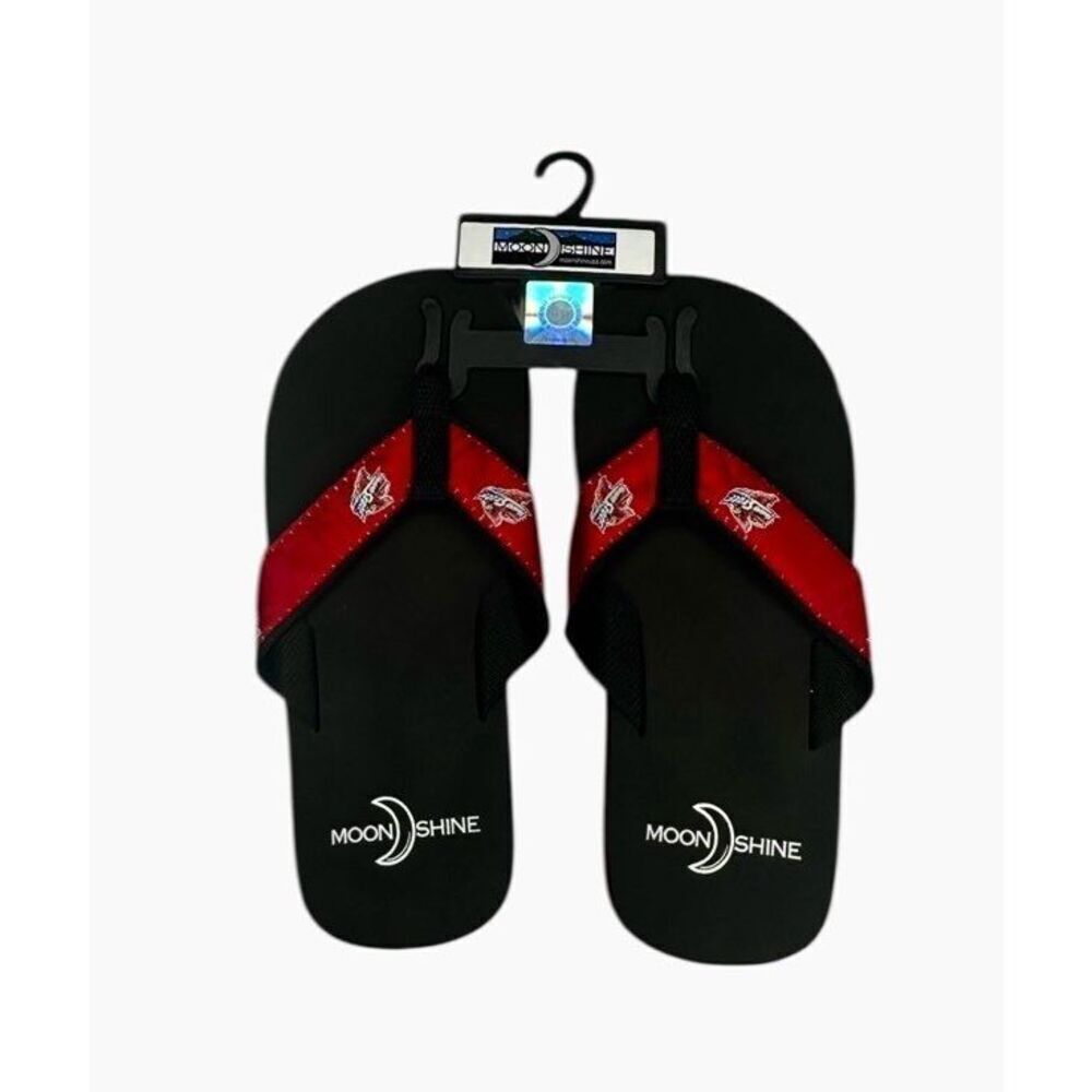 NWT Louisville State Collegiate Black Sand Imprints Flip Flops Womens Small 7-8